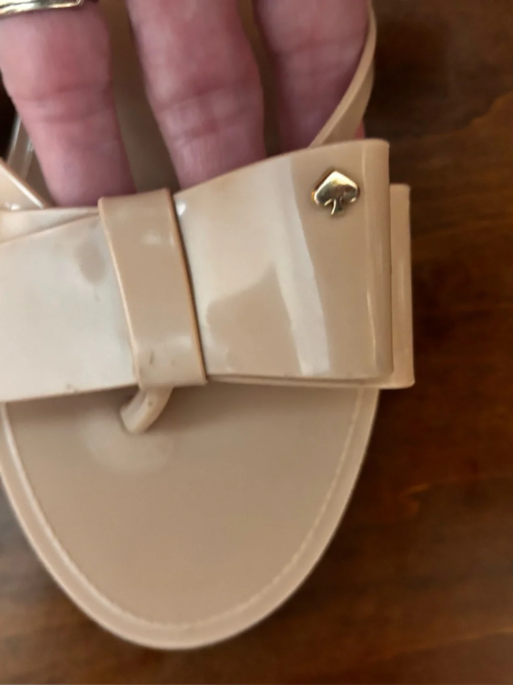kate spade Blush Jayla Jelly Bow Slide Sandals size 8
